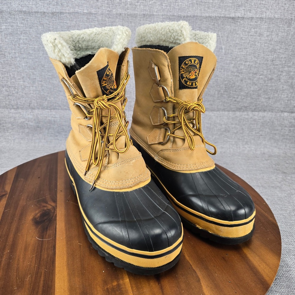 Western Chief Mens Tan Black Steel Shank Insulated Winter Snow Duck Boots Sz 10 - Picture 4 of 14
